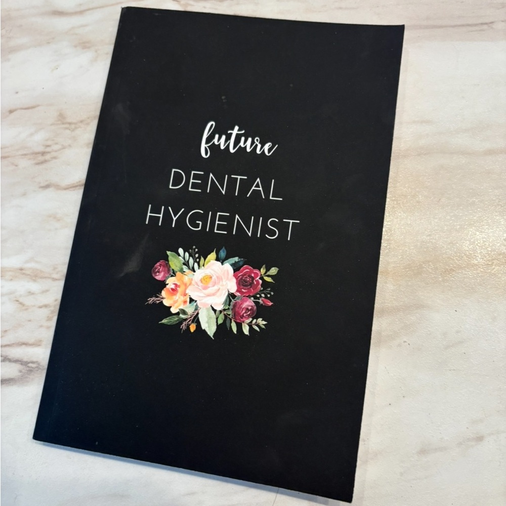 Black Floral Dental Hygienist Notebook